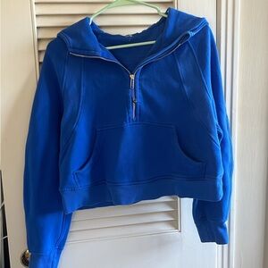 Lululemon Blue scuba half zip hoodie